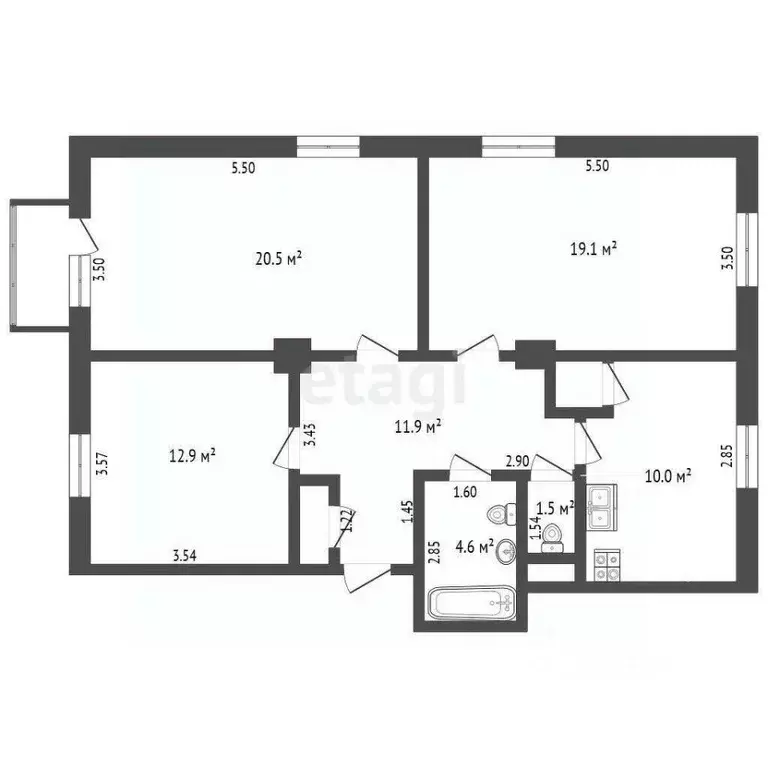 3-к кв. Костромская область, Нерехта ул. Дружбы, 3 (81.5 м) - Фото 2