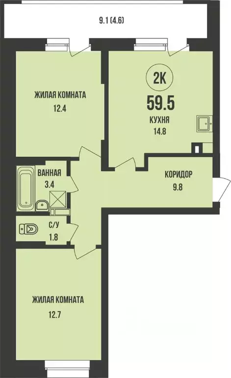 2-к кв. Новосибирская область, Новосибирск ул. Имени генерал-майора ... - Фото 1