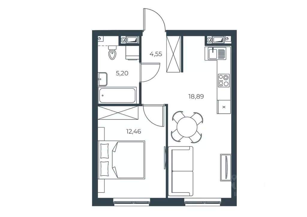 1-к кв. Астраханская область, Астрахань Бакинская ул., 65 (41.1 м) - Фото 1