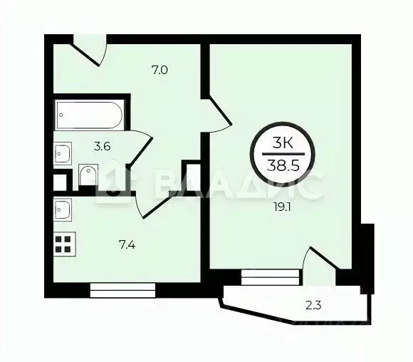 1-к кв. Москва Внуковское поселение, ул. Самуила Маршака, 23 (38.8 м) - Фото 2