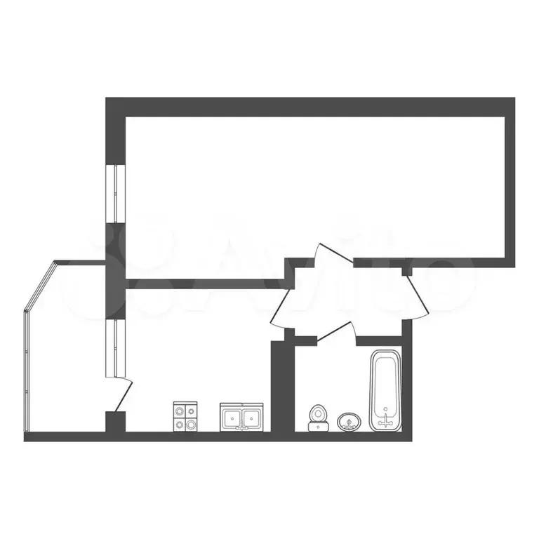 1-к. квартира, 30 м, 1/10 эт. - Фото 0