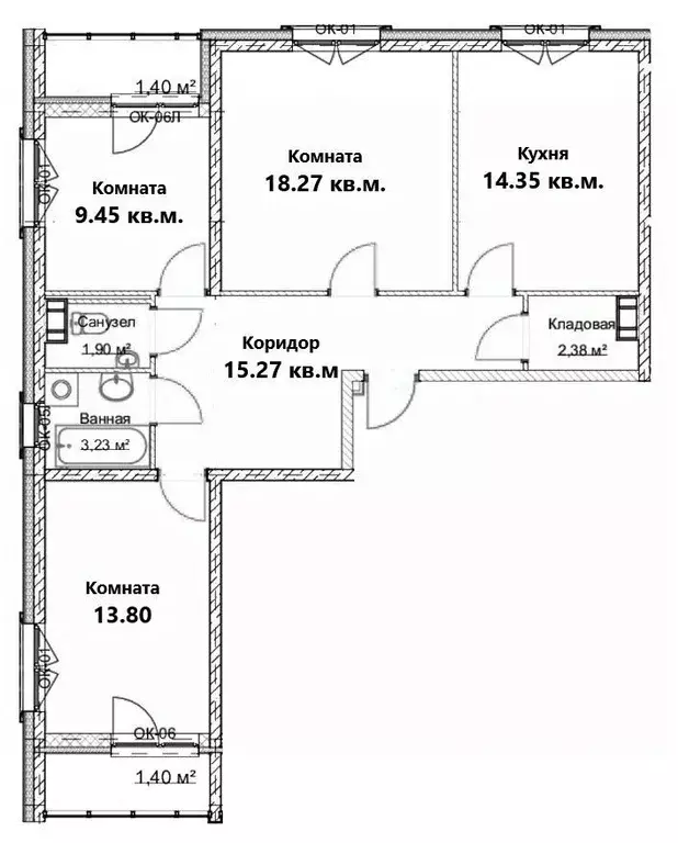 3-к кв. Санкт-Петербург Большой Смоленский просп., 30 (80.0 м) - Фото 2