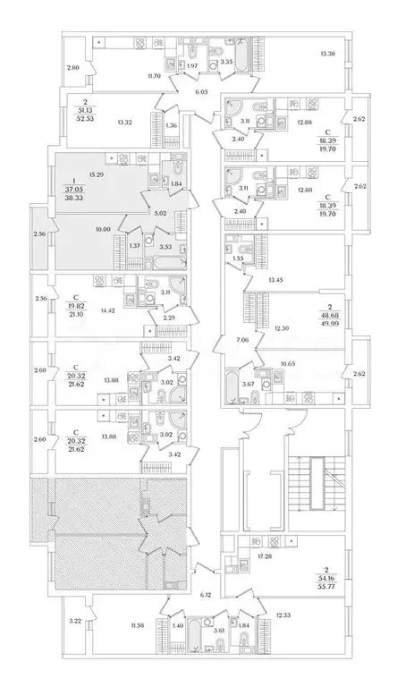 1-к. квартира, 38,3 м, 7/9 эт. - Фото 1