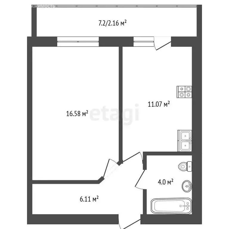 1-комнатная квартира: Красный Бор, квартал Светлояр, 5 (40 м) - Фото 1