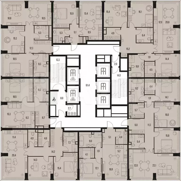 4-к. квартира, 120,3 м, 4/47 эт. - Фото 1