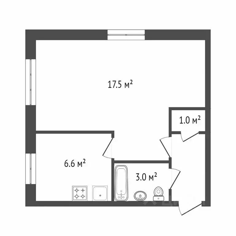 1-к кв. Алтайский край, Бийск Ленинградская ул., 91/1 (32.7 м) - Фото 2