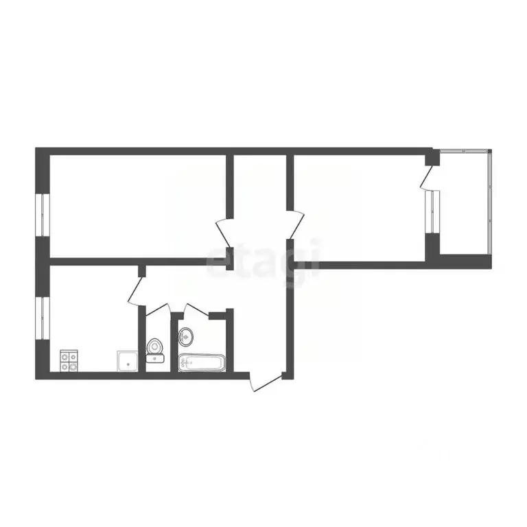 2-к кв. Белгородская область, Белгород ул. Чехова, 30 (45.0 м) - Фото 1