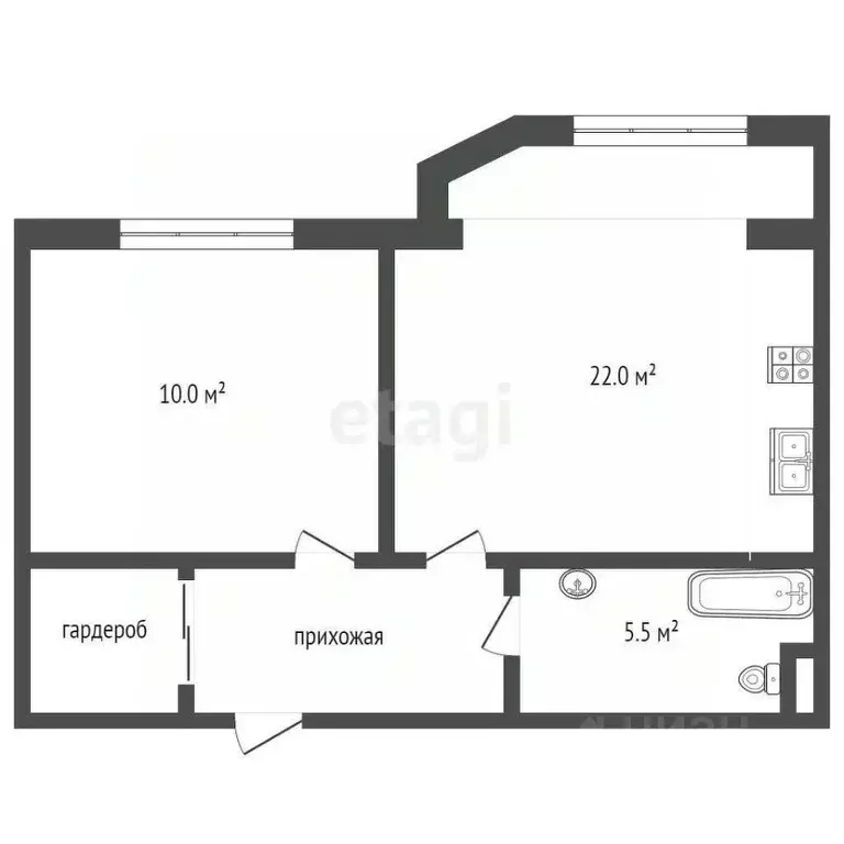 1-к кв. Краснодарский край, Геленджик Курортная ул., 14А (44.0 м) - Фото 1