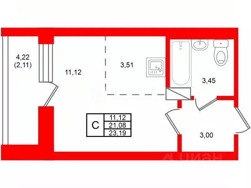 Студия Ленинградская область, Всеволожский район, д. Новое Девяткино ... - Фото 2