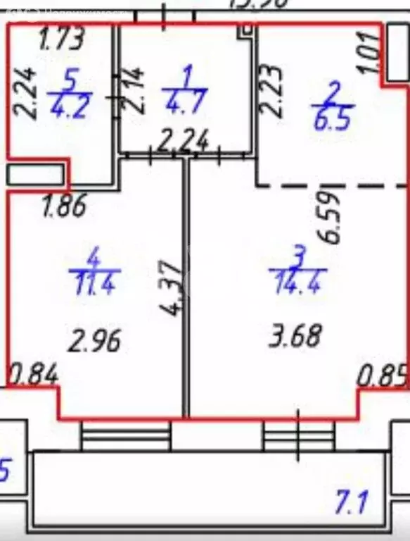 1-комнатная квартира: Ижевск, улица Архитектора П.П. Берша, 11к1 (41.2 ... - Фото 1