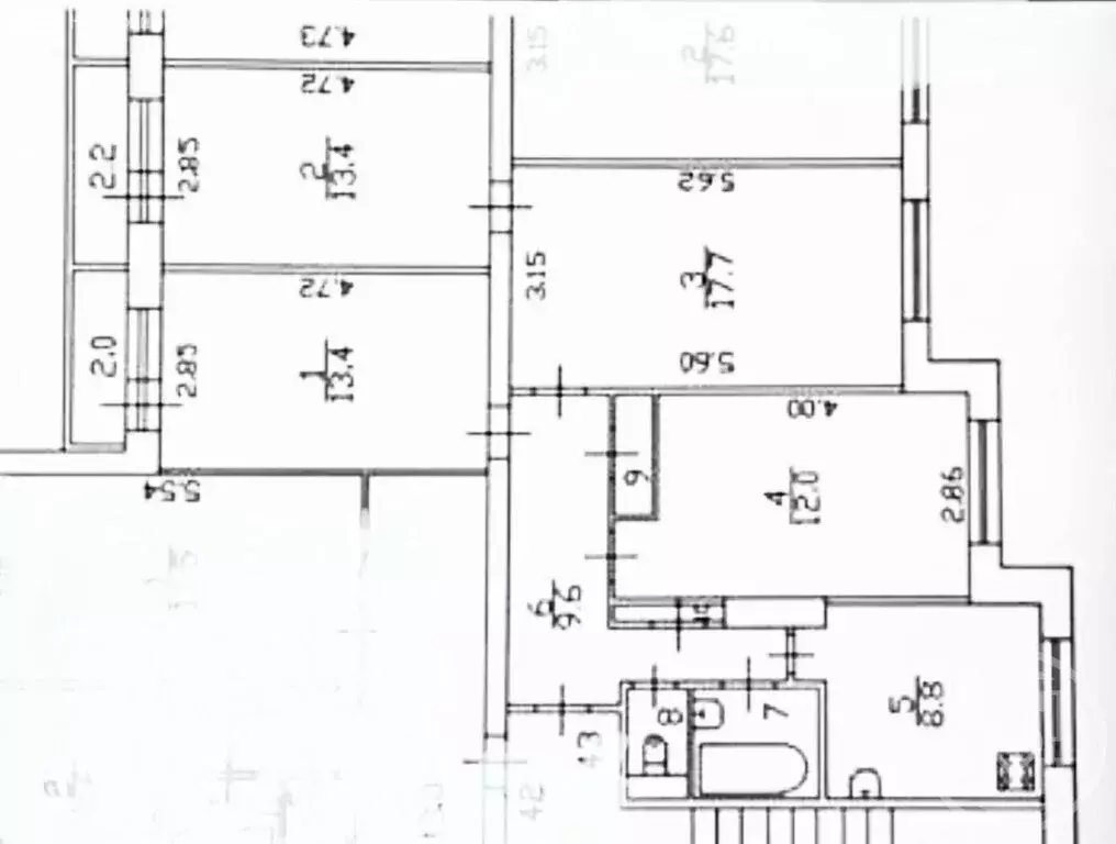 4-комнатная квартира: Пушкин, Ленинградская улица, 87 (80.2 м) - Фото 1