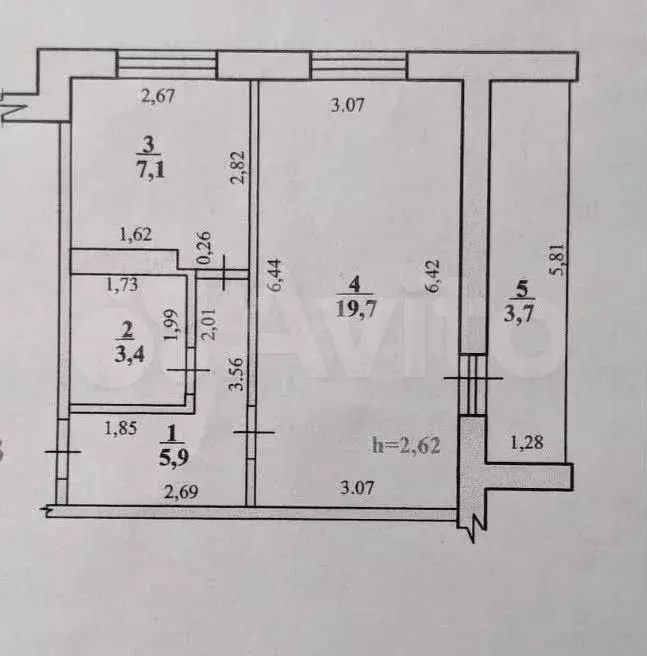 1-к. квартира, 36 м, 6/9 эт. - Фото 0