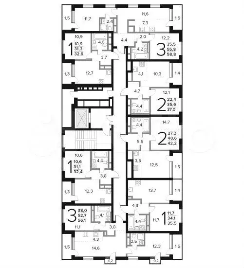 2-к. квартира, 56,1 м, 4/9 эт. - Фото 1