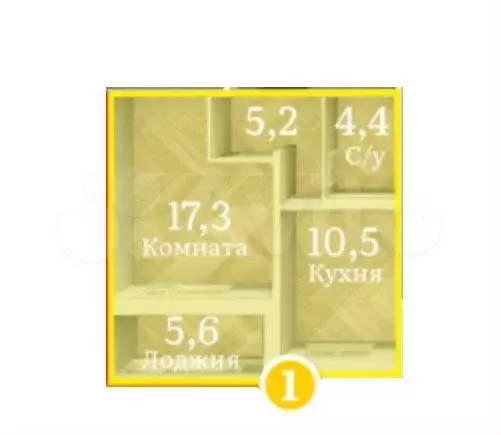 1-к. квартира, 40 м, 6/9 эт. - Фото 1