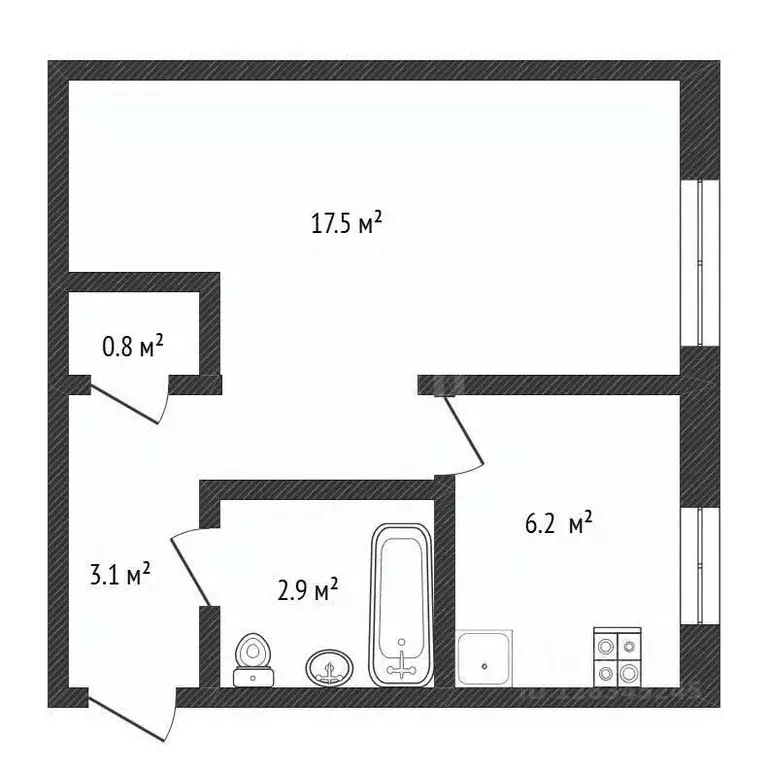 1-к кв. Нижегородская область, Нижний Новгород Молодежный просп., 1Б ... - Фото 2