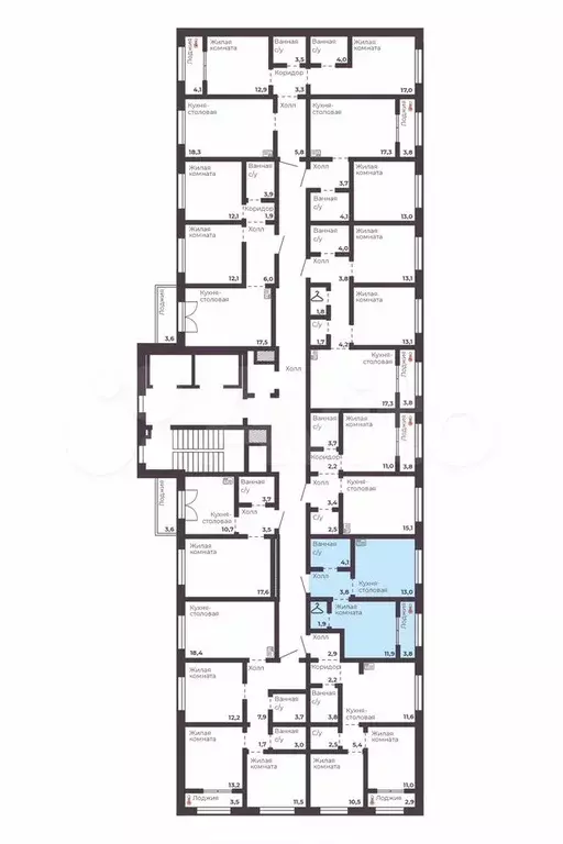 1-к. квартира, 34,7 м, 14/17 эт. - Фото 1