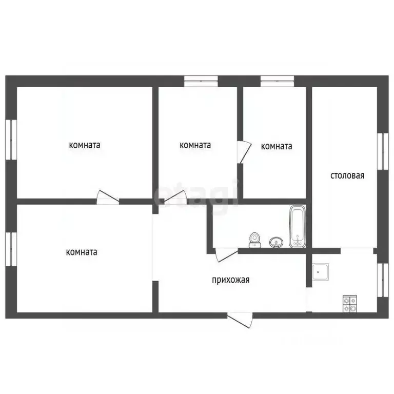 4-к кв. Краснодарский край, Новороссийск Цемдолина тер., ул. Гагарина, ... - Фото 1