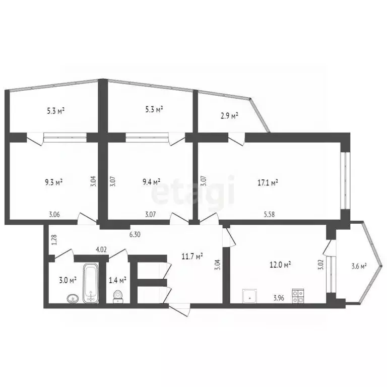 3-к кв. Крым, Ялта ул. Блюхера, 48 (72.6 м) - Фото 1