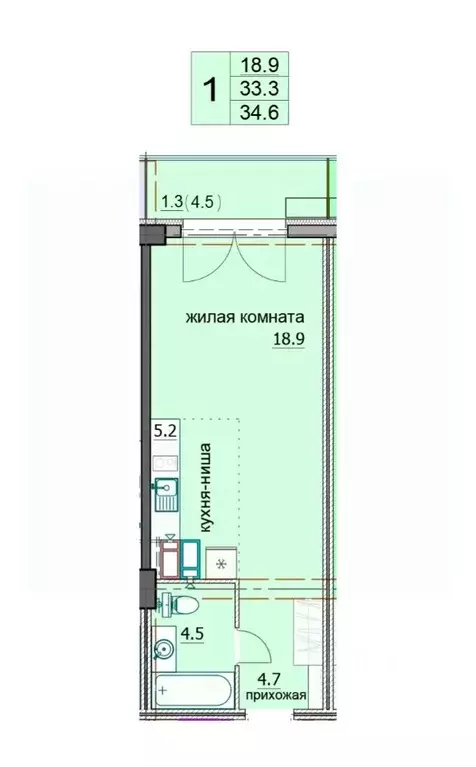 1-к кв. Пензенская область, Пенза Побочинская ул., с13 (35.0 м) - Фото 0