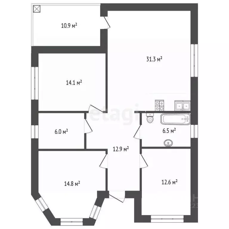 Дом в Башкортостан, Стерлитамакский район, Отрадовский сельсовет, с. ... - Фото 2