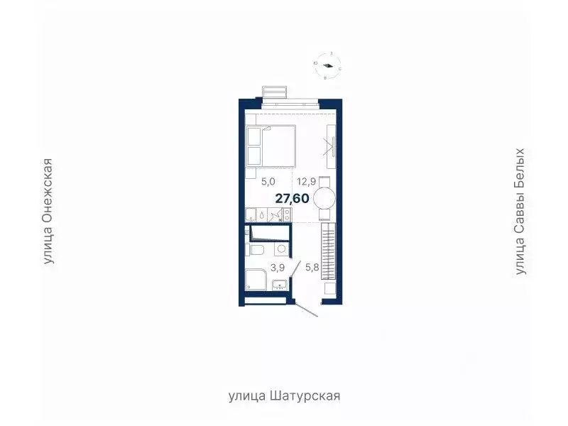 Студия Свердловская область, Екатеринбург ул. Шатурская (27.6 м) - Фото 0