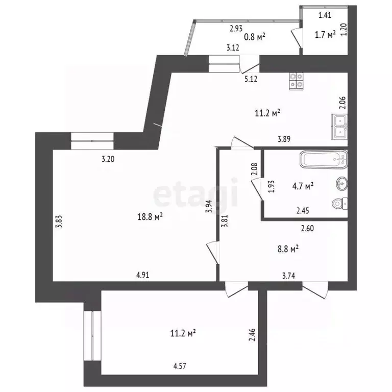 2-к кв. Забайкальский край, Чита ул. Боровая, 9 (57.2 м) - Фото 2