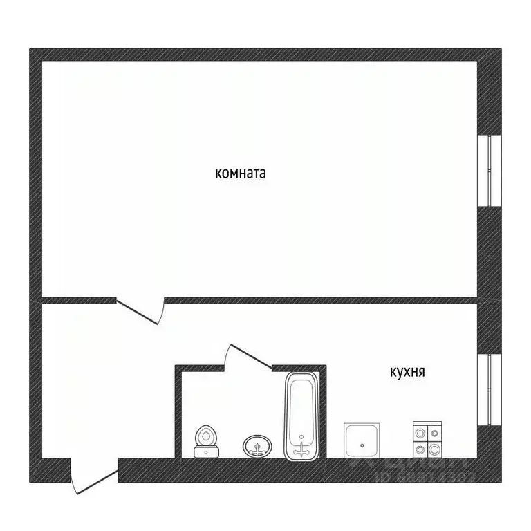 1-к кв. Ленинградская область, Кириши просп. Ленина, 17 (30.5 м) - Фото 1