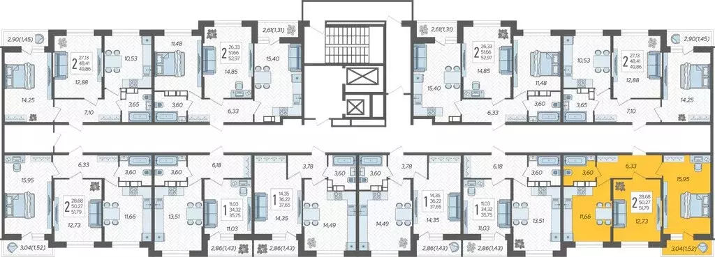 2-комнатная квартира: Краснодар, жилой комплекс Смородина (51.79 м) - Фото 1