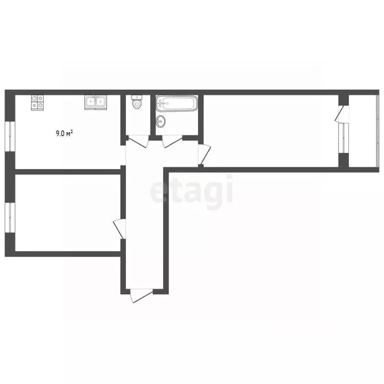 2-к кв. Ямало-Ненецкий АО, Муравленко ул. Ленина, 74 (51.4 м) - Фото 2