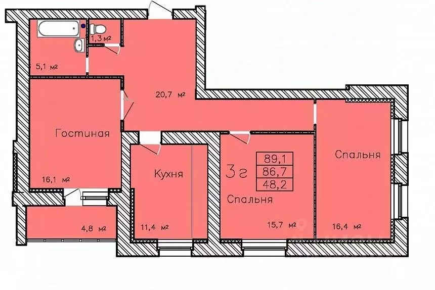 3-к кв. Тамбовская область, Тамбов Радужный мкр, ул. Сабуровская, 1Бк1 ... - Фото 0