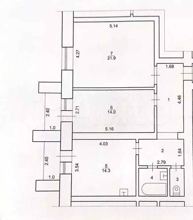 2-к. квартира, 67 м, 3/9 эт. - Фото 0