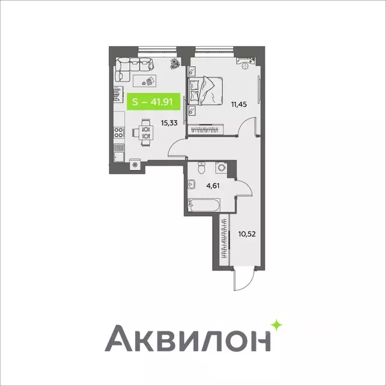 1-к кв. Архангельская область, Архангельск ул. Розы Шаниной, 4 (41.91 ... - Фото 1