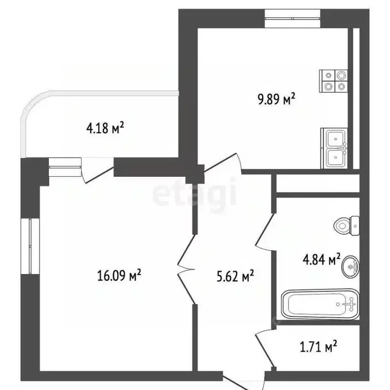 1-к кв. Ростовская область, Ростов-на-Дону ул. Штахановского, 16 (38.6 ... - Фото 2
