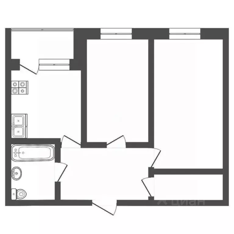 2-к кв. Ростовская область, Батайск ул. Максима Горького, 364 (45.2 м) - Фото 2