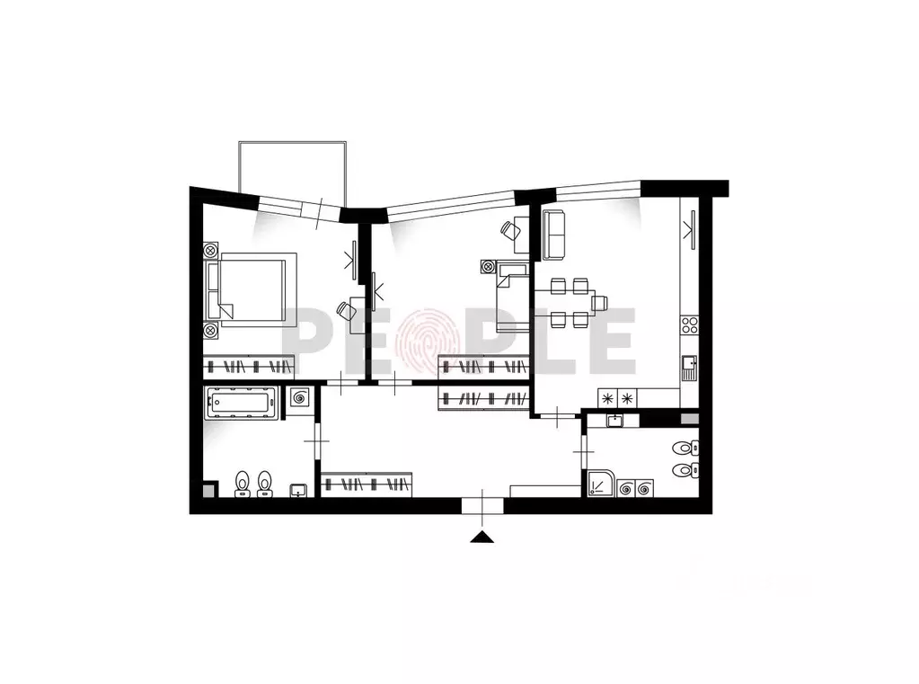 3-к кв. Москва просп. Маршала Жукова, 43к5 (75.4 м) - Фото 1