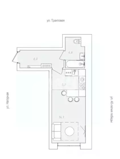 Квартира-студия: Пермь, посёлок Новые Ляды, улица Мира, 8 (29.7 м) - Фото 1