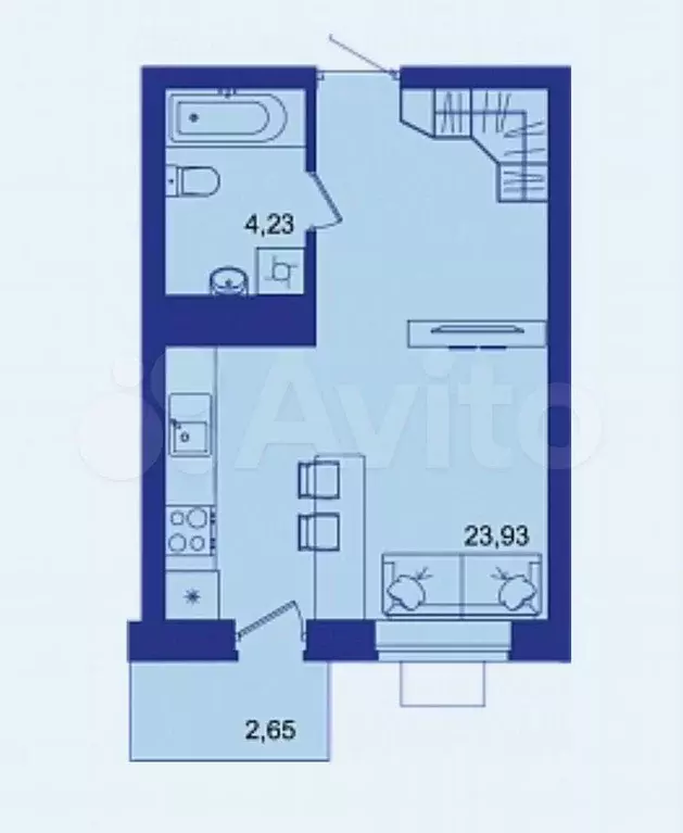 Квартира-студия, 30,8 м, 11/17 эт. - Фото 1
