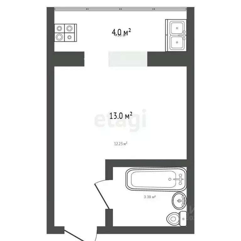 Студия Ставропольский край, Пятигорск Украинская ул. (20.0 м) - Фото 1
