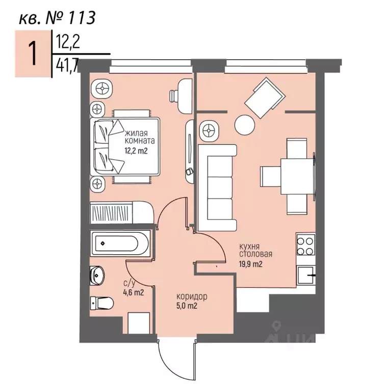 1-к кв. Нижегородская область, Нижний Новгород Спортивный мкр, ... - Фото 1