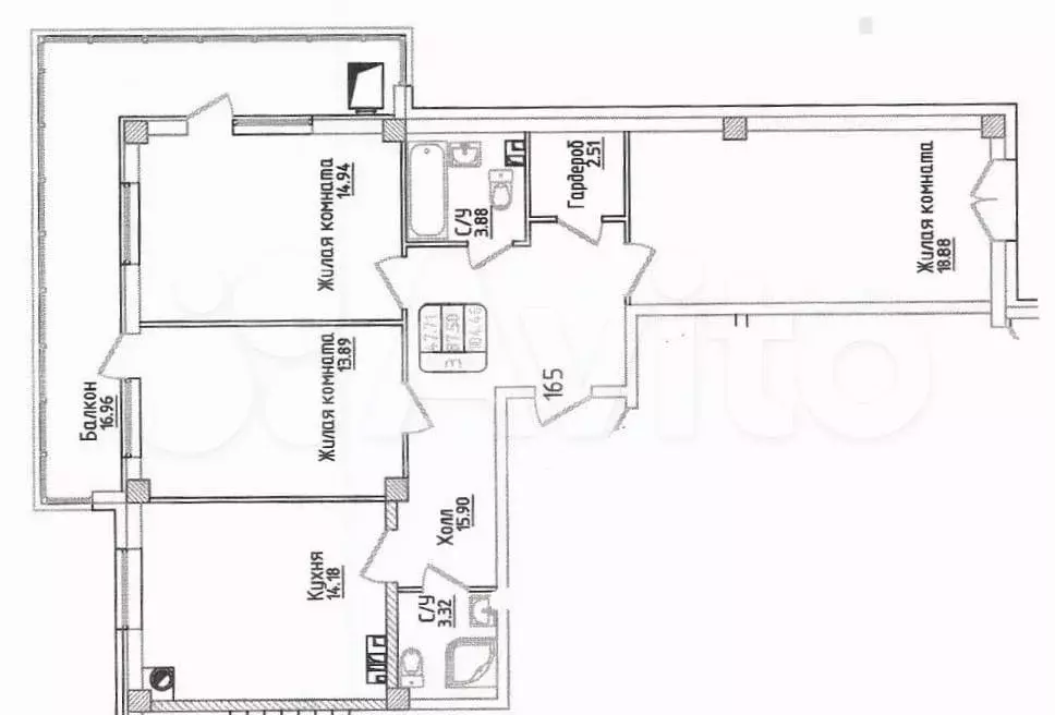 3-к. квартира, 90 м, 2/9 эт. - Фото 0
