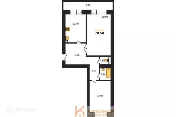 Продаётся 2-к квартира, 70.5 м - Фото 1