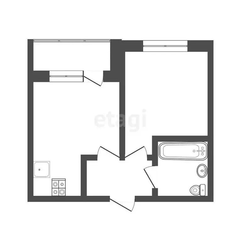 1-комнатная квартира: Ярославль, проспект Фрунзе, 54Б (33.8 м) - Фото 1