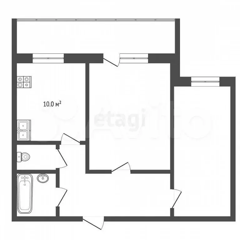 2-к. квартира, 48 м, 4/9 эт. - Фото 0