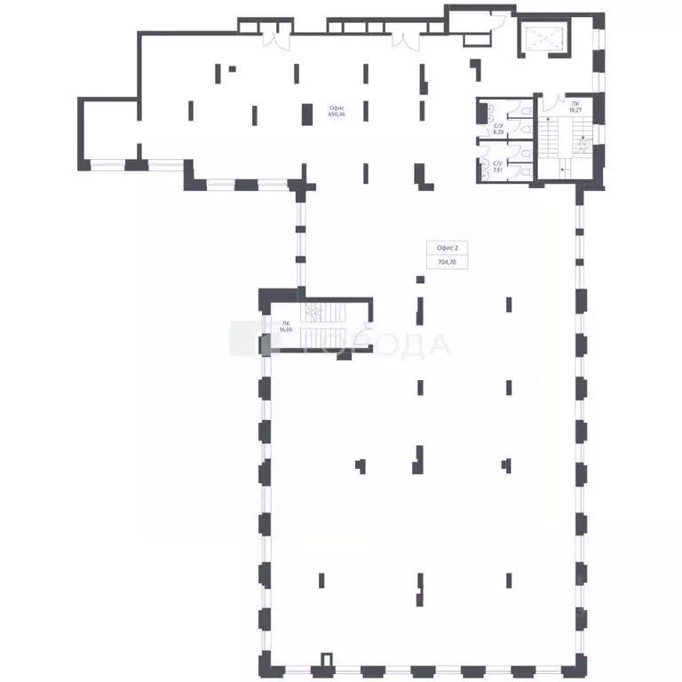 Офис в Новосибирская область, Новосибирск ул. Дуси Ковальчук, 246 (763 ... - Фото 2