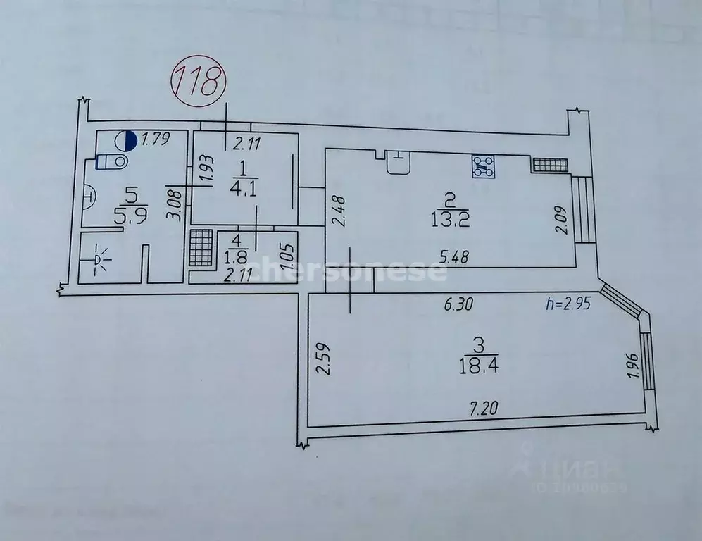 1-к кв. Севастополь ул. Александра Маринеско, 1Бк2 (43.4 м) - Фото 2
