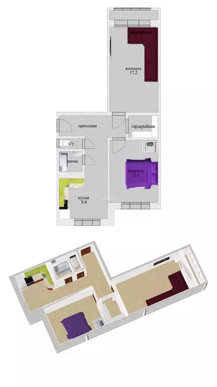 2-к кв. Ленинградская область, Всеволожск Межевая ул., 19 (52.7 м) - Фото 2