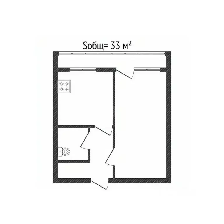 1-к кв. Брянская область, Брянск Киевская ул., 1 (33.0 м) - Фото 2