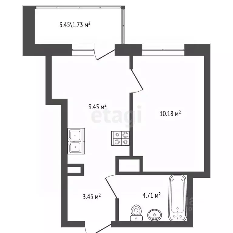 1-к кв. Санкт-Петербург просп. Энгельса, 31 (29.52 м) - Фото 2