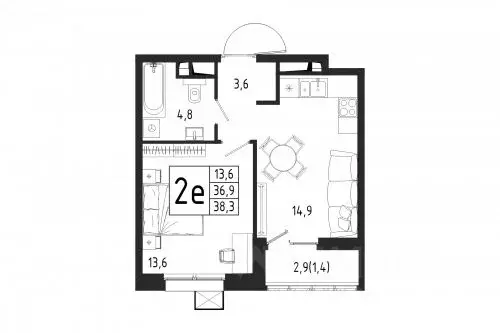 1-к кв. Московская область, Химки Клязьма-Старбеево мкр, Международный ... - Фото 1