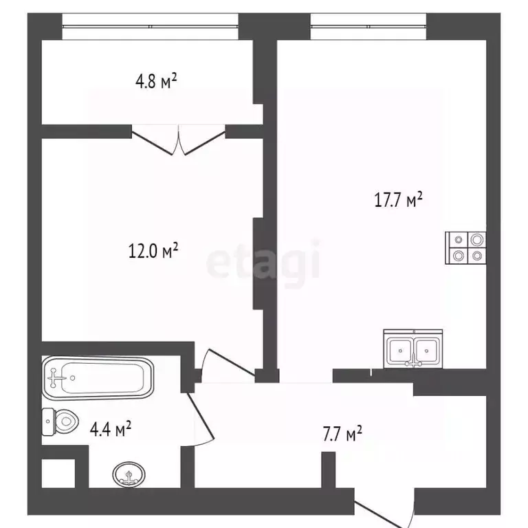 2-к кв. Архангельская область, Архангельск ул. Выучейского, 31 (42.1 ... - Фото 2
